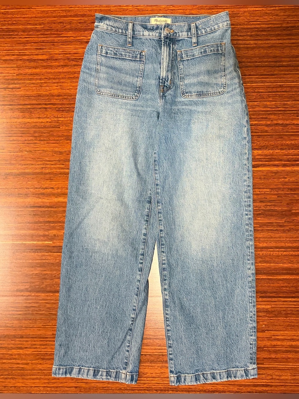 Madewell The Perfect Vintage Wide Leg Patch Pocket Jeans Blue 29